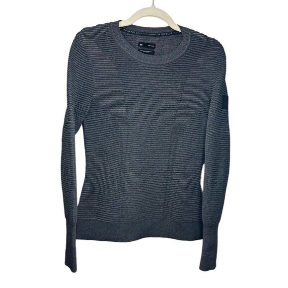 Under Armour Gray IntelliKnit Phantom 2.0 Crewneck Base Top Womens Sz Small - Picture 1 of 10